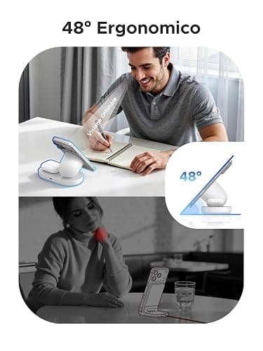 UGREEN Zapix Qi2 25W Caricatore Wireless 2 in 1 MagSafe (Bianco) | Compatibile con iPhone 17 16 15 14 13 12 Air Plus Pro Max AirPods 4 3 Pro 3 2 1, Base di Ricarica Magnetica thumbnail 8