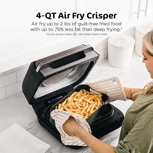 Ninja | Indoor Grill and Air Fryer| Foodi Smart XL | 6-in-1 Grill, Air Fry, Roast, Bake, Broil, Dehydrate & Crisp |Smart Thermometer & Splatter Shield | Dishwasher Safe Parts | Black/Silver | FG551 thumbnail 6