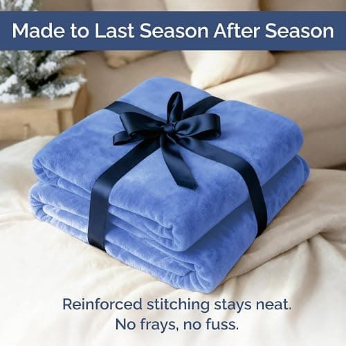 Fleece Blanket Throw XL - Ultra-Soft Flannel Fleece Blanket - Vista Blue | Soft, Warm, Outdoor Picnic Blanket for Camping, Travel, Lightweight, Cozy, Anti-Static, Home Decor Gifts for Men & Women thumbnail 7