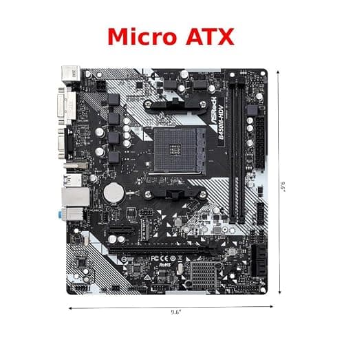 B450M-HDV R4.0 AMD B450 AM4 Socket Ryzen 2000 - 5000 Processors DDR4 3200 64GB HDMI DVI-D D-Sub Motherboard SATA 6Gb/s Micro ATX M.2 thumbnail 2