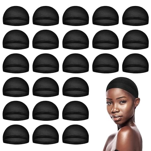MYKURS Black Wig Caps for Women, Stocking Cap for Wigs, Hair Cap for Wigs, 24 PCS - Image 1