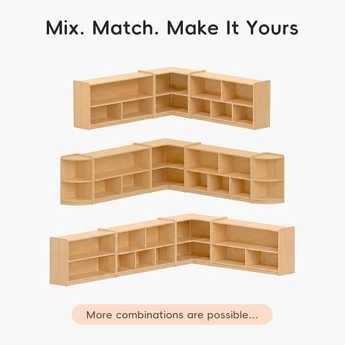 OOOK L-Shape Montessori Bookshelf for Compact Corner Space, Corner Shelf | FSC Plywood, Use Alone or Fits Shelf Combination Series, Montessori Furniture in Kids Room, Daycare, Nursery, Classroom thumbnail 9