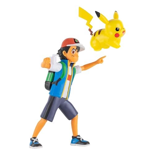 Pokémon 4.5-Inch Feature Battle Action Figure, Features Ash and Launch into Action 2-Inch Pikachu thumbnail 4