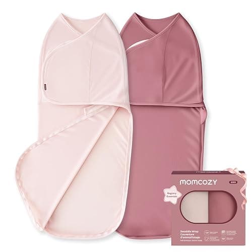 Momcozy Swaddles for Newborns, Quiet Fastener Suitable for Infant 0-3 Months, New-Parent-Friendly Swaddle Sack, Reduce Startle Reflex, Newborn Boys Girls Registry Essentials, 2-Pack, Bloom - Image 1