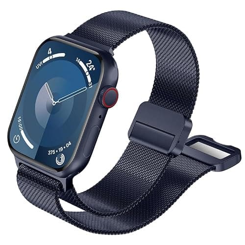 Double Magnetic Compatible for Apple Watch Band Ultra 2,SE, Stainless Steel Strap Metal Mesh Sport Loop for iWatch Bands 38mm 40mm 41mm 42mm 44mm 45mm 46mm 49mm Series 10/9/8/7/6/5/4/3/2/1 Women Men thumbnail 8