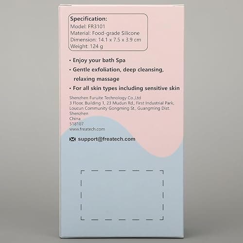 FREATECH Silicone Shower Body Wash Scrubber, Dual-Sided Body Buffer for Gentle Exfoliation, Cleansing and Massage, Men Women Baby Sensitive Skin, More Hygienic and Durable Than Loofah, Pink thumbnail 10