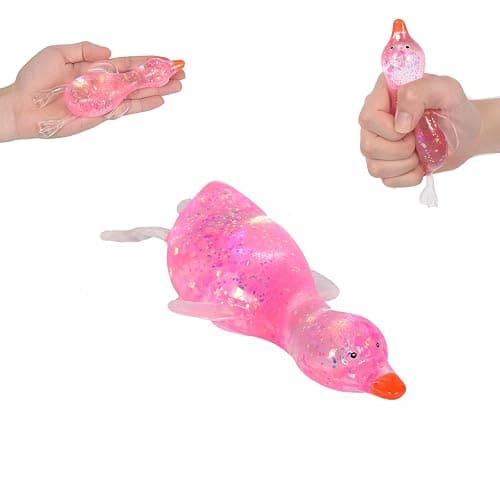 Duck Squishy Toy for Kids Ages 3+ & Adults, Stretchy Slow Rebound Malt-Sugar Style Squeeze Ball, Cute Sensory Fidget Toy for Desk, Travel, Party Favors & Stocking Stuffers(Pink) - Image 1