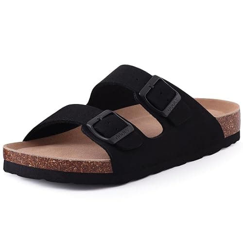 ODOLY Unisex Cork Footbed Slide Sandal, Arch Support Summer Outdoor Sandals with Adjustable Buckle for Women and Men - Image 1