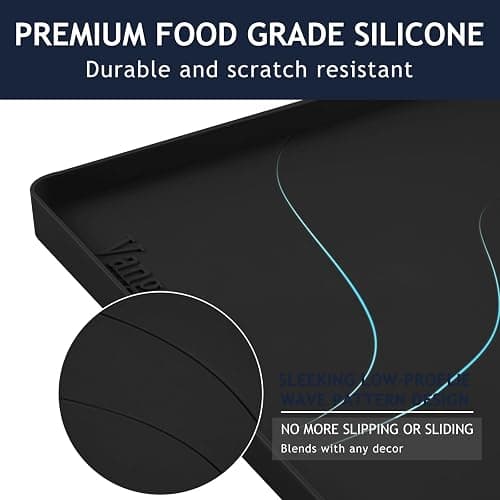 Vangostella Premium Under Sink Mats for Kitchen Waterproof 34" x 22", Extra Thick Non-Slip Silicone Under Sink Liner Drip Tray, Raised Edge Under Sink Cabinet Mat ,Prevent Drips, Leaks, Spills,Black thumbnail 3