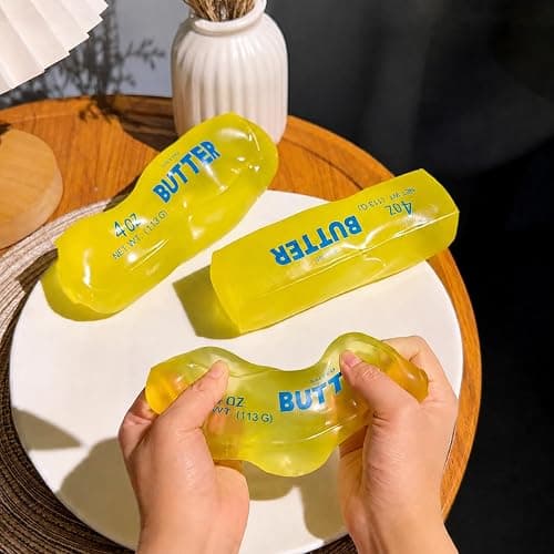 Coconut Oil Butter Squishy Toy, Butter Stick Stress Relief Squeeze Toy, Non-Rebound Moldable Sensory Fidget Toy, Soft Jelly Squishy Desk Toy for Teens Adults thumbnail 4