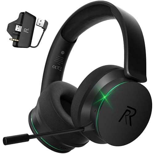 RYR Wireless Gaming Headset for Xbox Series X|S, Xbox One, PS5, PS4, Mac, Bluetooth 5.3, 3D Surround Sound, Rotatable Earmuffs, Gaming Headphones with Noise Canceling Microphones-Blackgreen - Image 1
