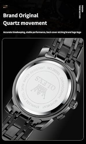 OLEVS Watches Men Waterproof Luxury Big Face Mens Watch Stainless Steel Quartz Analog Dress Watches for Men Luminous Multifunction Man Watch Relojes De Hombre thumbnail 9
