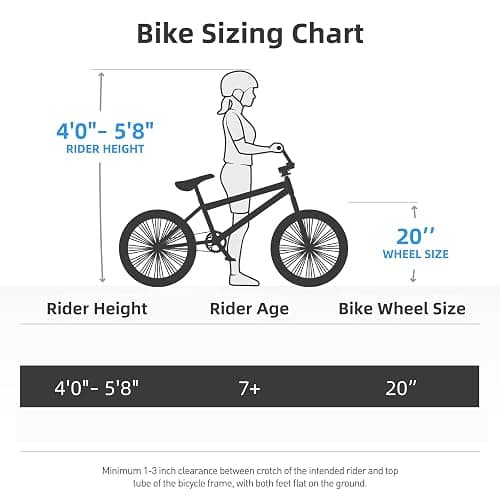 JOYSTAR 20 Inch Kids BMX Bike for Boys and Girls Age 7-12 | Freestyle Bicycle for Beginner Level Riders with Dual Hand Brakes & 2 Pegs | 20" Kids Bike thumbnail 5