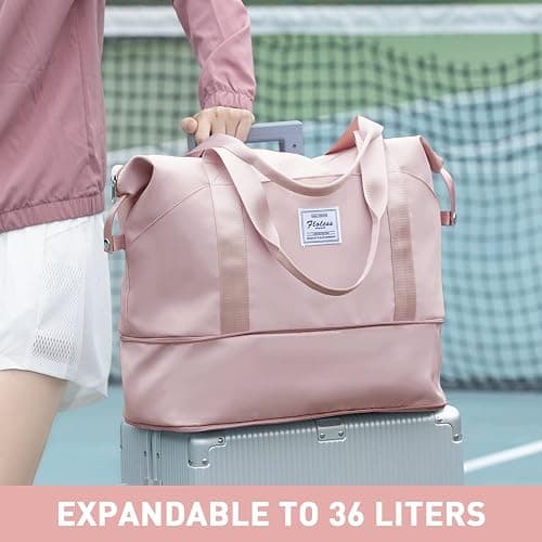 Travel Duffel Bag, Sports Tote Gym Bag, Shoulder Weekender Overnight Bag for Women thumbnail 8
