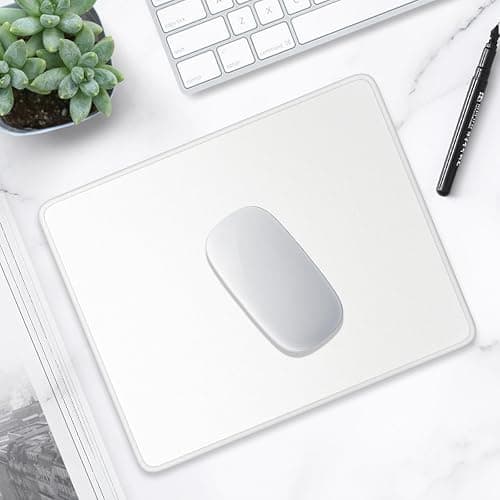Hsurbtra Mouse Pad, Premium-Textured Square Mousepad 10.2 x 8.3 Inch, Stitched Edge Anti-Slip Waterproof Rubber Mouse Mat, Pretty Cute Mouse Pad for Office Gaming Laptop Women Kids Ivory White thumbnail 7