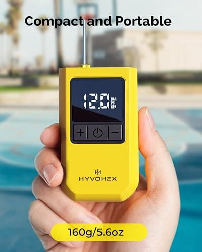 Ball Pump for Sports Balls, Portable Electric Basketball Pump Ultra Fast Inflation, with Digital LED Display Air Pump for Balls, Preset Pressure with Ball Needle for Soccer, Volleyball thumbnail 6