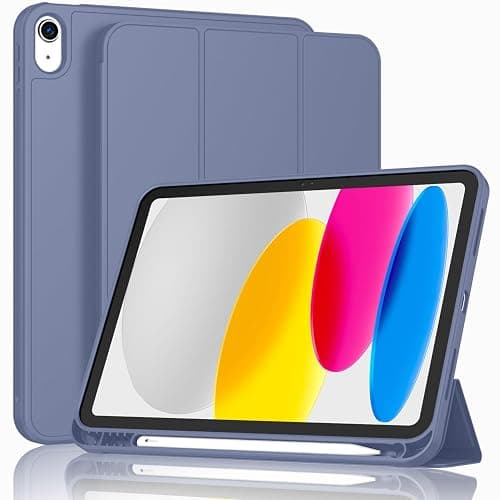 ToaPoia Case for iPad (A16) 11 Inch 2025/iPad 10th Generation 10.9 Inch 2022, Slim Trifold Stand Protective Cover with Pencil Holder and Soft TPU Back,Support Auto Sleep/Wake (Lavender) - Image 1