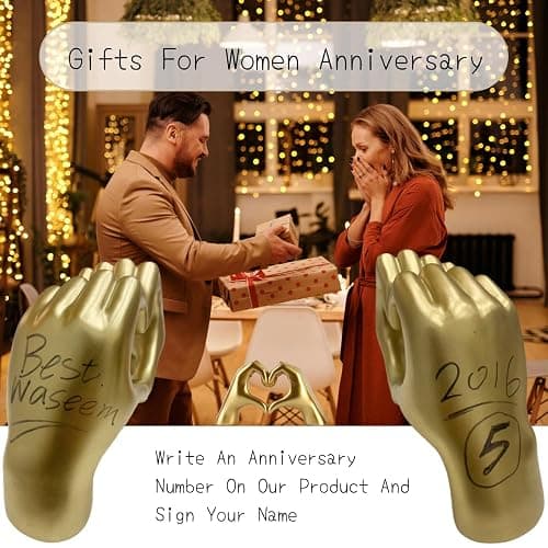MHOOW Taylor Heart Hands Sculpture Decor for Bedroom Living Room Table Merch, Aesthetic Modern Love Finger Heart Hands Statues, Boho Wedding Home Decor Accessories, Gifts for Women Anniversary (Gold) thumbnail 4