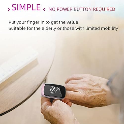 Rechargeable Pulse Oximeter with Accurate Fast Oximetry SpO2 Reading for Outdoor Sports & Home Use (Pink) thumbnail 5