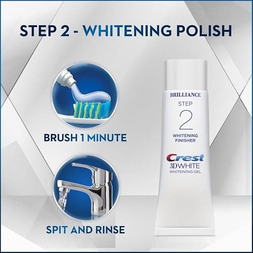 Crest 3D White Brilliance 2 Step Kit, Crest 3D White Toothpaste, Deep Clean Toothpaste (4oz) + Teeth Whitening Gel (2.3oz) thumbnail 4