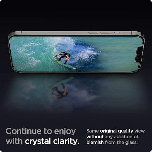 Spigen EZ Fit Tempered Glass Screen Protector for iPhone 12, iPhone 12 Pro - 2 Pack thumbnail 4