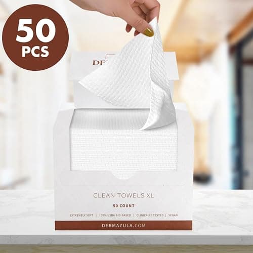 taktick Disposable Face Towels, 50 Count Ultra Soft Facial Towels for Gentle Cleansing, Face Cloths for Washing Face, Ideal Face Towels for All Skin Types, Perfect for Home and Travel, White thumbnail 7