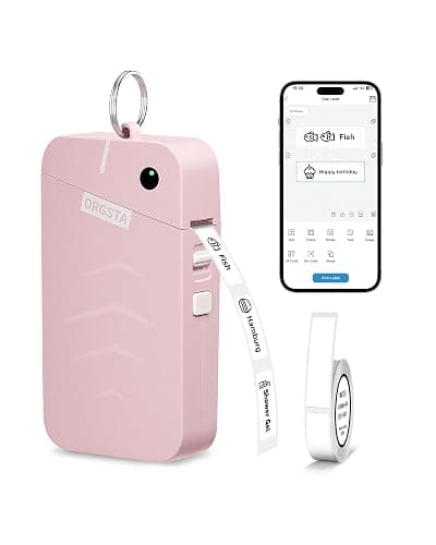ORGSTA Label Maker, S001 Portable Bluetooth Label Maker Machine with Tape, Thermal Label Printer for Home, Office, School Organization, Wireless Mini Labeler Machine, Pink - Image 1