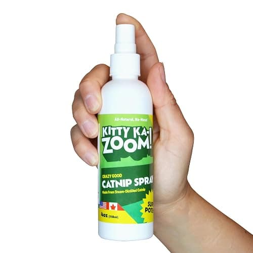KITTY KA-ZOOM Catnip Spray for Cats, 4 oz | Steam-Distilled Mist | Steam-distilled catnip spray for cats; revives toys, redirects scratching, sparks zoomies; grown in Canada & USA thumbnail 4