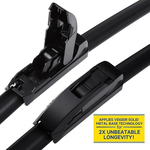 VEIGEIR 22 inch + 22 inch Windshield Wiper Blades Compatible with F150 2022-2009,Silverado 1500 2022-2000,Sierra 1500 2022-2019,RAM 1500 2015-2013 Original Equipment Automotive Replacement 2 Pack thumbnail 2