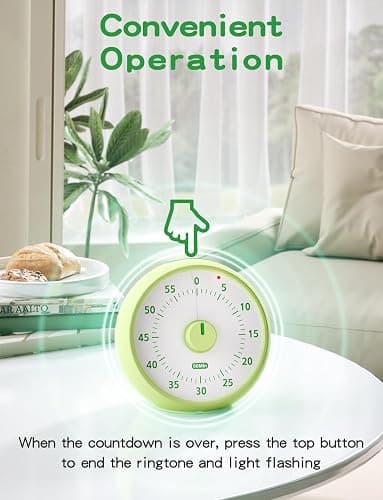 Visual Timer for Kids, 60-Minute Countdown for Classroom Office Kitchen, Desk Timer Kids Time Management Tools with Silent Operation, Pomodoro Time Rainbow Pattern (Planet Green) thumbnail 5