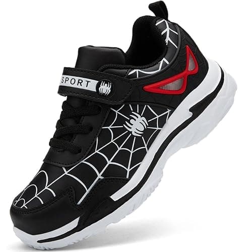 YTRXM Little/Big Boys Girls Shoes Kids Lightweight Breathable Running Sneakers Children Athletic Sport Tennis Walking Shoes - 1 Little Kid - Black - Image 1