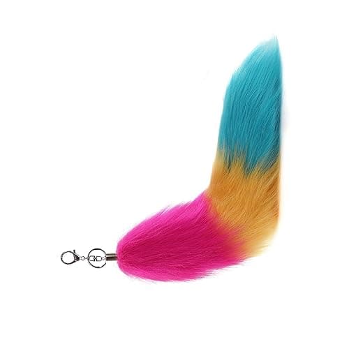 Foxes Tail Keychain Faux Furs Foxes Tail Keyring Soft Furry Bag Hangings Charm Pendant Key Handbag Pendant Accessorise Keyrin - Multi-color thumbnail 6