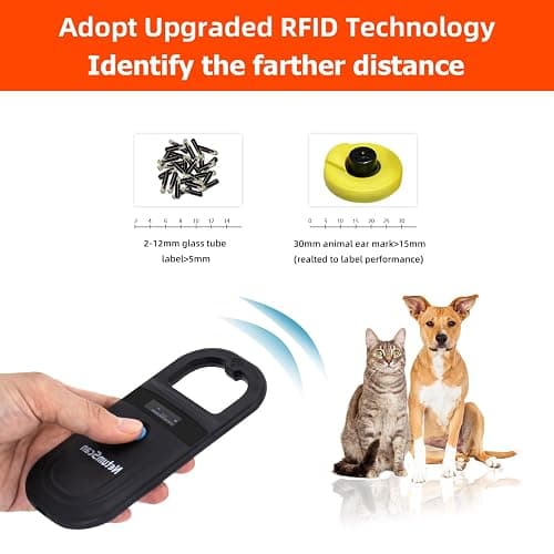 NetumScan Upgraded Pet Microchip Reader Scanner, 256 Data Storage Animal Tag Scanner Rechargeable Handheld Pet Chip ID Scanner with Stable OLED Display for ISO 11784/11785,FDX-B and ID64 RFID EMID thumbnail 3