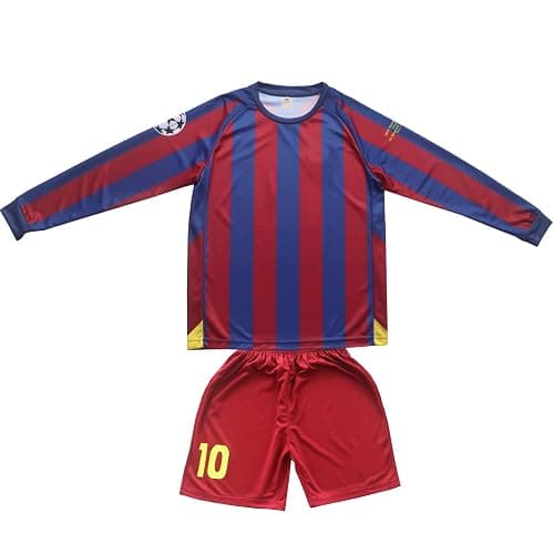 Pitch and Trek Vintage Barcelona Home Long Retro Football Soccer Youth Jersey Shorts Youth Sizes. thumbnail 2