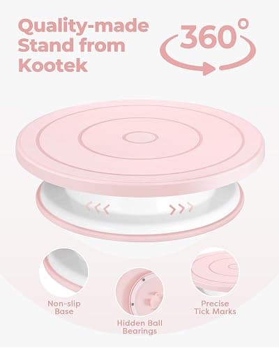 Kootek 158 Pcs Cake Decorating Kit with Cake Turntable, 64 Piping Tips Set, 50+2 Pastry Bags, Frosting Spatulas, Leveler, Scrapers, Fondant Molds, and More Baking Supplies Decorating Tools thumbnail 2