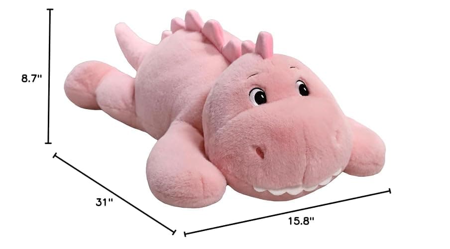 XMV 31 inch 5 lbs Dinosaur Weighted Stuffed Animals, Large Weighted Plush Animal, Cute Plush Toy Pillow, Soft Dino Plushie Gifts for Adults, Kids, Boys and Girls (Pink) thumbnail 3