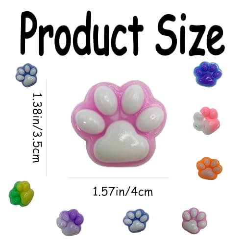 24 PCS cat paws, Taba squishy paw, Cat Paw Fidget Toys,squishy toys with Many Colors. For Kids Adults Boys Girls Birthday Party Anxiety Relaxation Gifts (24pcs-1) thumbnail 3