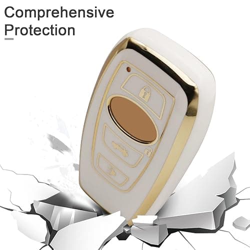 Elegananccy for Subaru Key Fob Cover, Soft Full Protection Key Case Shell with Keychain Compatible with Ascent BRZ Crosstrek Forester Impreza Legacy Outback WRX STI (White) thumbnail 6