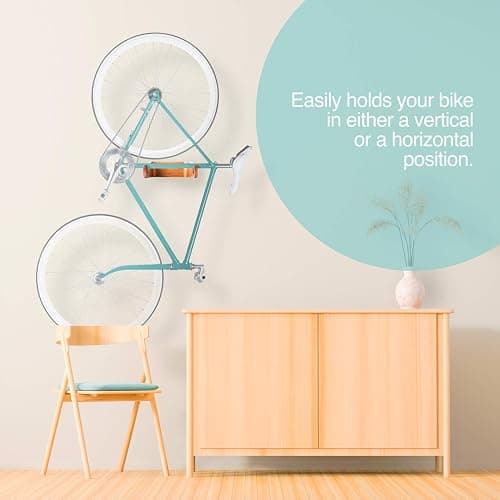 WOKK Wooden Bike Wall Mount - Horizontal Bicycle Wall mount for Home or Garage, Wall Bike Rack for apartment, Your Elegant Indoor Bike Storage thumbnail 7