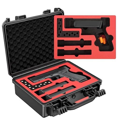 Kinghardcase Lockable Handgun Case for Glock, TSA Gun Case for G17/G19/G20/G21/G22/G23/G31/G32/G37/G38/G43/G45, Waterproof Gun Case with Foam, Pistol Case for Transport & Storage - Image 1
