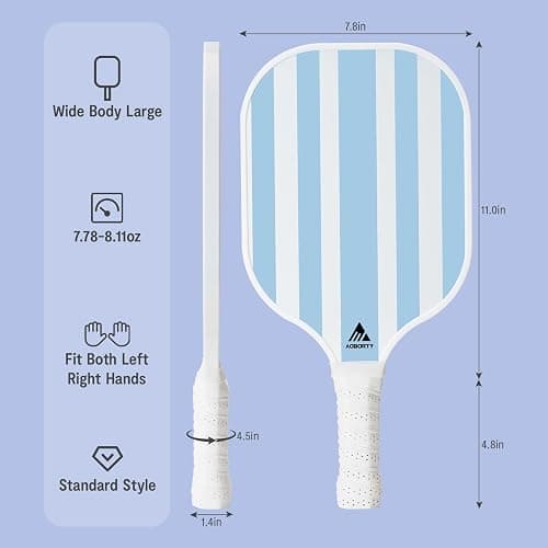 AOBORTY Pickleball Paddles 4 Pack - USAPA Light Graphite Premium Rackets Fiber Face & Polymer Honeycomb Core Pickleball Set with 4 Outdoor Indoor Balls Including Portable Carry Bag thumbnail 5