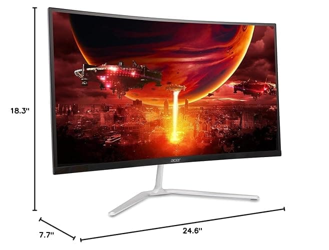 Acer 27" WQHD 2560 x 1440 1500R Curved PC Gaming Monitor | AMD FreeSync Premium | Up to 170Hz Refresh | 1ms VRB | VESA Mount | HDR10 | 1 x Display Port 1.2 & 2 x HDMI 2.0 | EDA270U Pbmiipx | Silver - 27-inch - WQHD thumbnail 16