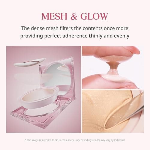 CLIO Kill Cover Mesh Glow Cushion Foundation ([Refill Included] 15g*2, 24W SAND), Glass Skin, Long-Lasting, Lightweight, Buildable Coverage, Glowy Skin Makeup thumbnail 4