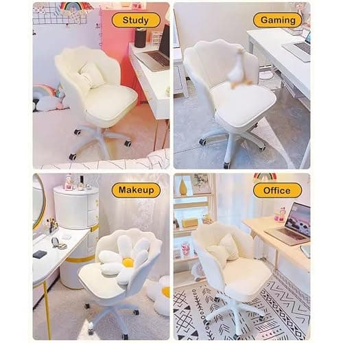 Gaming Chairs Comfortable Swivel Lift Chair Makeup Chair with Bow Pillow, Desk Chair Girls Cute Bedroom Dormitory, Small Single Sofa for Living Room, Balcony (Color : Pink B) thumbnail 7