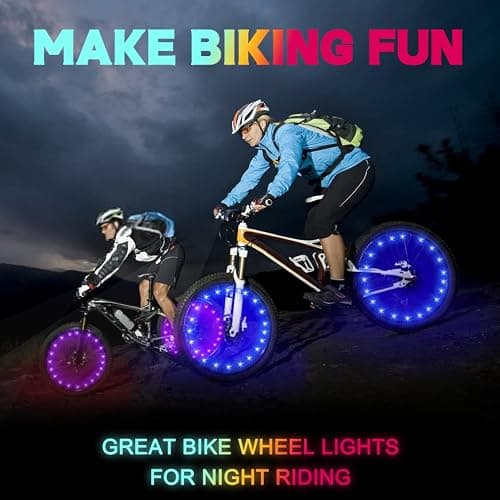 TINANA 2 Tire Pack LED Bike Wheel Lights Ultra Bright Waterproof Bicycle Spoke Lights Cycling Decoration Safety Warning Tire Strip Light for Kids Adults Night Riding thumbnail 3
