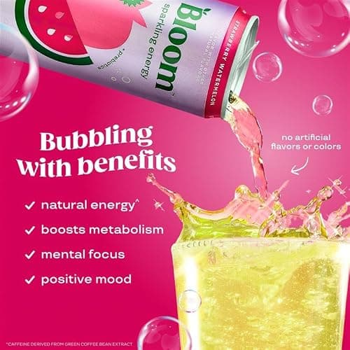Bloom Nutrition Sparkling Energy Drink - Apple Crisp / Glacier Crush Variety Pack - Natural Caffeine, Zero Sugar, 180mg Caffeine - Antioxidant-Rich with Green Coffee Bean, Green Tea Extract, Prebiotics - 12oz 12 Pack thumbnail 3