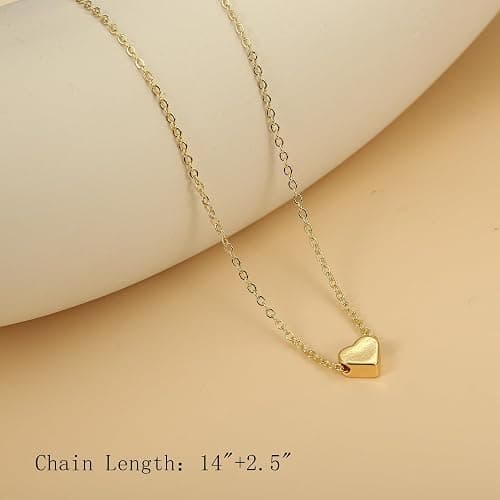 Ieftop Valentines Gifts for Kids Teen Girls - Dainty 14K Gold/Silver Plated Cute Heart Handmade Disc Circle Bee Choker Adjustable Necklace for Her Women Teenage Girl Trendy Jewelry thumbnail 6