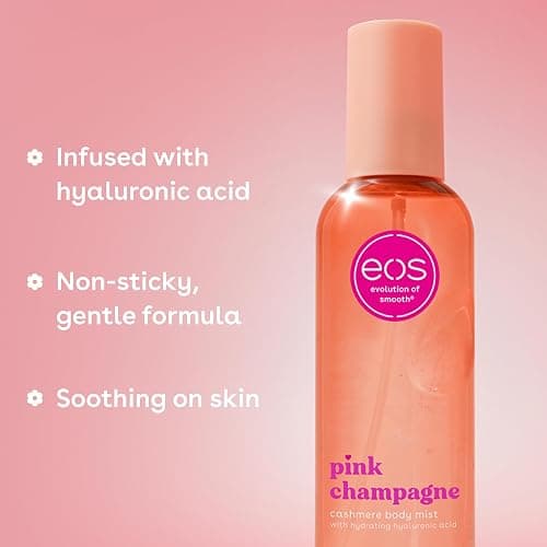 eos Cashmere Body Mist, Pink Champagne, Body Spray for Women, Hair Mist, Moisturizing, Hyaluronic Acid, Glycerin, Vegan, Cruelty-free, 6 fl oz thumbnail 5