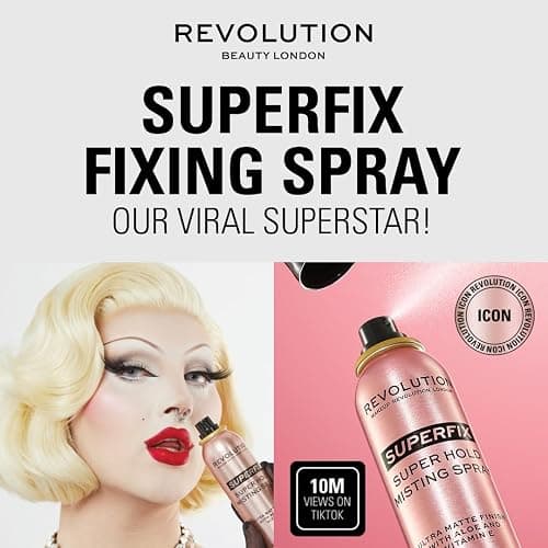Revolution Superfix Misting Makeup Setting Spray | Ultra Matte & Shine-Free Finish, Long-Lasting Wear, Infused with Vitamin E, 5 fl oz thumbnail 6