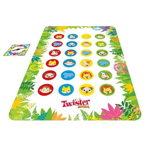 Jeu Twister Junior, Tapis réversible Aventure de la Jungle, 2 Jeux en 1, Jeu de Groupe d'intérieur pour 2 à 4 Joueurs thumbnail 2
